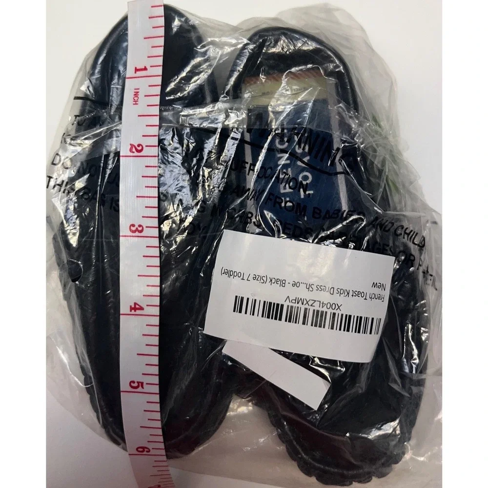 French Toast Black Penny Loafers Toddler Boys Size 7 Black Dress Shoes NWT